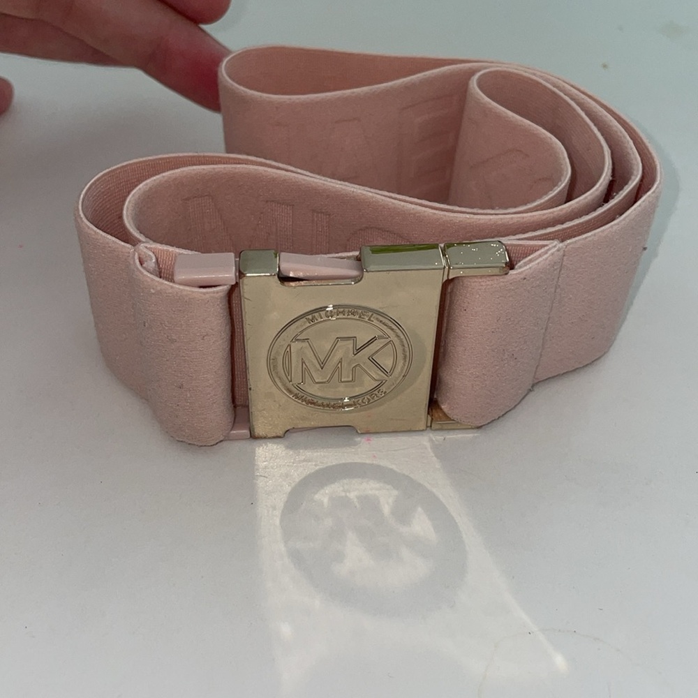 Michael Kors Laurent Pink and gold seatbelt Belt Size one size